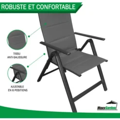 Chaise De Jardin Exterieur - Chaise De Camping - Pliante - 7 Positions - Noir - MaxxGarden 10 Chaise De Jardin Exterieur - Chaise De Camping - Pliante - 7 Positions - Noir - MaxxGarden -Promos Verde Rêverie Boutique 72492620 4