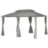 Pavillon De Jardin 3x4m - Pavillon Pergola En Métal Avec Auvents Latéraux - Gris - MaxxGarden -Promos Verde Rêverie Boutique 72492693 1