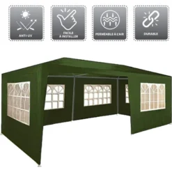 Tente De Réception 3x6m - 18m² - Protection UV - Tonnelle De Jardin Avec Panneaux Latéraux - Fenêtres Hydrofuges - Vert - MaxxGarden 11 Tente De Réception 3x6m - 18m² - Protection UV - Tonnelle De Jardin Avec Panneaux Latéraux - Fenêtres Hydrofuges - Vert - MaxxGarden -Promos Verde Rêverie Boutique 72492883 5