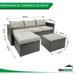 Canapé De Jardin 4 Places Avec Coussins, Table De Jardin, Mobilier De Jardin, MaxxGarden 11 Canapé De Jardin 4 Places Avec Coussins, Table De Jardin, Mobilier De Jardin, MaxxGarden -Promos Verde Rêverie Boutique 72492886 5