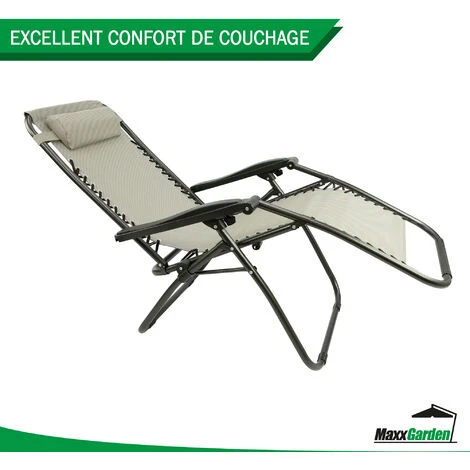 Lot De 2 Fauteuils Relax - Textilène, Pliables, Multi-positions - Gris - MaxxGarden 6 Lot De 2 Fauteuils Relax - Textilène, Pliables, Multi-positions - Gris - MaxxGarden – Image 4