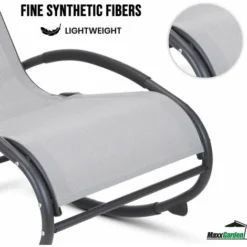 Rocking Chair De Jardin - Fauteuil à Bascule - En Aluminium Et Textilène - Gris - MaxxGarden 8 Rocking Chair De Jardin - Fauteuil à Bascule - En Aluminium Et Textilène - Gris - MaxxGarden -Promos Verde Rêverie Boutique 72492994 2