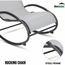 Rocking Chair De Jardin - Fauteuil à Bascule - En Aluminium Et Textilène - Gris - MaxxGarden 9 Rocking Chair De Jardin - Fauteuil à Bascule - En Aluminium Et Textilène - Gris - MaxxGarden -Promos Verde Rêverie Boutique 72492994 3