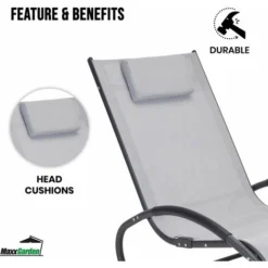 Rocking Chair De Jardin - Fauteuil à Bascule - En Aluminium Et Textilène - Gris - MaxxGarden 11 Rocking Chair De Jardin - Fauteuil à Bascule - En Aluminium Et Textilène - Gris - MaxxGarden -Promos Verde Rêverie Boutique 72492994 5