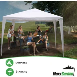 Tonnelle De Jardin 3x3m - 9m² - Protection UV 50+ - Structure En Acier - Blanc - MaxxGarden 10 Tonnelle De Jardin 3x3m - 9m² - Protection UV 50+ - Structure En Acier - Blanc - MaxxGarden -Promos Verde Rêverie Boutique 72493015 4