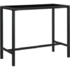Table Bar De Jardin Table Haute | Table De Cuisine Noir 130x60x110 Cm Résine Tressée Et Verre 99705 1 Table Bar De Jardin Table Haute | Table De Cuisine Noir 130x60x110 Cm Résine Tressée Et Verre 99705 -Promos Verde Rêverie Boutique 72621906 1
