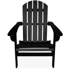Fauteuil De Jardin En Bois - Adirondack Salamanca Noir- Eucalyptus FSC, Chaise De Terrasse Retro, Siège De Plage Pliable -Promos Verde Rêverie Boutique 72846087 4