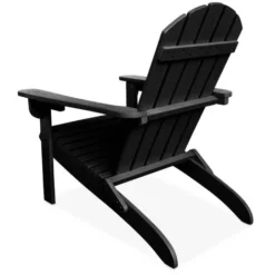 Fauteuil De Jardin En Bois - Adirondack Salamanca Noir- Eucalyptus FSC, Chaise De Terrasse Retro, Siège De Plage Pliable -Promos Verde Rêverie Boutique 72846087 5
