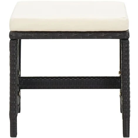 Lot De 4 Tabourets De Jardin | Chaises De Jardin Avec Coussins Résine Tressée Noir 14143 5 Lot De 4 Tabourets De Jardin | Chaises De Jardin Avec Coussins Résine Tressée Noir 14143 – Image 3