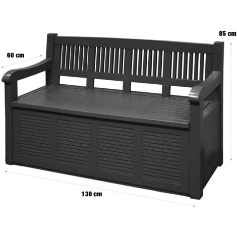 Banc Coffre De Jardin Gris En Plastique 4 Banc Coffre De Jardin Gris En Plastique – Image 2