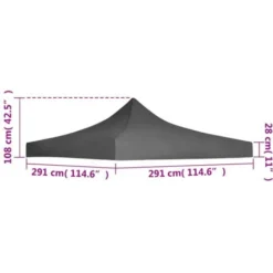 Toit De Tente De Réception | Toit De Remplacement 3 X 3 M Anthracite 62992 9 Toit De Tente De Réception | Toit De Remplacement 3 X 3 M Anthracite 62992 -Promos Verde Rêverie Boutique 74967238 4