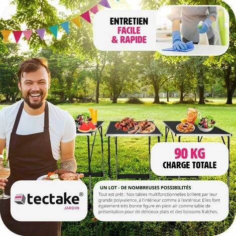 3 Tables à Tapisser - Lot De 3 Tables Pliantes D´appoint, Tables Multifonction, Tables De Camping 6 3 Tables à Tapisser - Lot De 3 Tables Pliantes D´appoint, Tables Multifonction, Tables De Camping – Image 4