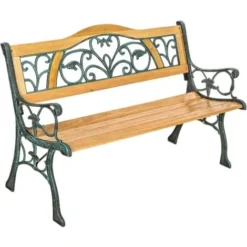 Banc De Jardin KATHI 2 Places 124 X 60 X 83 Cm - Banc Exterieur, Mobilier De Jardin, Meuble De Jardin