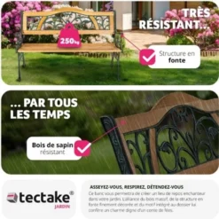 Banc De Jardin KATHI 2 Places 124 X 60 X 83 Cm - Banc Exterieur, Mobilier De Jardin, Meuble De Jardin 10 Banc De Jardin KATHI 2 Places 124 X 60 X 83 Cm - Banc Exterieur, Mobilier De Jardin, Meuble De Jardin -Promos Verde Rêverie Boutique 7514001 4