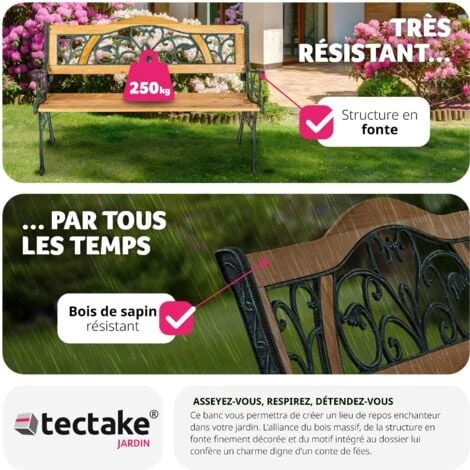 Banc De Jardin KATHI 2 Places 124 X 60 X 83 Cm - Banc Exterieur, Mobilier De Jardin, Meuble De Jardin 6 Banc De Jardin KATHI 2 Places 124 X 60 X 83 Cm - Banc Exterieur, Mobilier De Jardin, Meuble De Jardin – Image 4