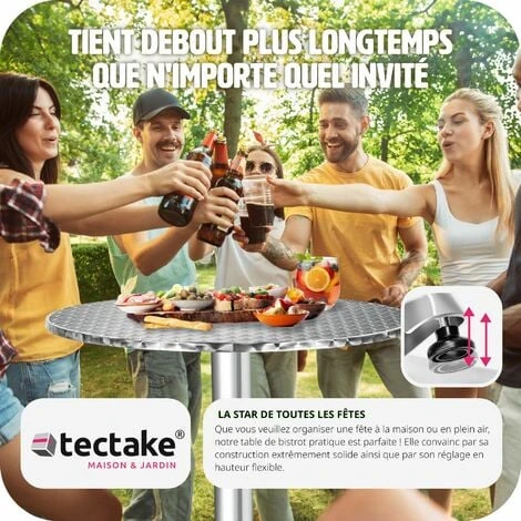 Mange Debout Aluminium Ø60cm - Table Bar, Table Haute, Table Haute De Bar - 5,8 Cm Non-pliable 4 Mange Debout Aluminium Ø60cm - Table Bar, Table Haute, Table Haute De Bar - 5,8 Cm Non-pliable – Image 2