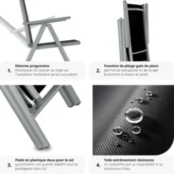 Lot De 2 Chaises De Jardin Pliantes En Aluminium - Lot De 2 Fauteuils De Jardin, Fauteuils Exterieur, Chaises Exterieur 9 Lot De 2 Chaises De Jardin Pliantes En Aluminium - Lot De 2 Fauteuils De Jardin, Fauteuils Exterieur, Chaises Exterieur -Promos Verde Rêverie Boutique 7514106 4