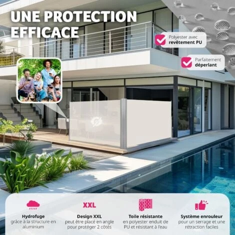 Paravent Rétractable Double Et Extensible Avec Enrouleur - Paravent, Brise Vue, Store Latéral - 160 X 600 Cm 5 Paravent Rétractable Double Et Extensible Avec Enrouleur - Paravent, Brise Vue, Store Latéral - 160 X 600 Cm – Image 3