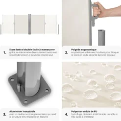 Paravent Rétractable Double Et Extensible Avec Enrouleur - Paravent, Brise Vue, Store Latéral - 160 X 600 Cm 10 Paravent Rétractable Double Et Extensible Avec Enrouleur - Paravent, Brise Vue, Store Latéral - 160 X 600 Cm -Promos Verde Rêverie Boutique 7514431 4