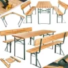 Table De Jardin Pliante 176 X 69 X 76 Cm Avec Bancs - Table De Camping, Table De Réception, Table Et Bancs Pliant En Bois -Promos Verde Rêverie Boutique 7514512 1