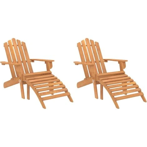 Lot De 2 Chaises De Jardin Adirondack | Fauteuils De Jardin Repose-pieds Bois D'acacia 90120 4 Lot De 2 Chaises De Jardin Adirondack | Fauteuils De Jardin Repose-pieds Bois D'acacia 90120 – Image 2
