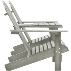 Chaises De Jardin Adirondack Avec Table | Fauteuils De Jardin Avec Table Bois De Sapin Gris 81574 -Promos Verde Rêverie Boutique 75175851 3