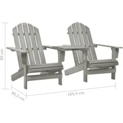 Chaises De Jardin Adirondack Avec Table | Fauteuils De Jardin Avec Table Bois De Sapin Gris 81574 -Promos Verde Rêverie Boutique 75175851 5