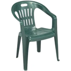 Chaise D'extérieur En Plastique Vert Piona Avec Accoudoirs