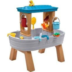 Step2 Rain Showers Splash Tub Table D'eau Avec 10 Accessoires Table De Jeu Enfant A Eau Table D'activité Pour Le Jardin En Gris & Marron