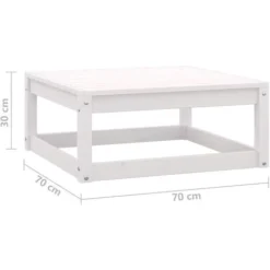 Repose-pied De Jardin 70x70x30 Cm Blanc Bois De Pin Solide -Promos Verde Rêverie Boutique 76460615 5