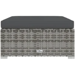 Repose-pied De Jardin Et Coussin Gris 70x70x30cm Résine Tressée 9 Repose-pied De Jardin Et Coussin Gris 70x70x30cm Résine Tressée -Promos Verde Rêverie Boutique 77106150 3