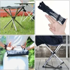 Tabouret Pliant Camping, Chaise Camping Portable Avec Sac De Transport, Mobilier De Camping Chaise Peche, Pour Voyage, Randonnée, Camping, Rassemblement, Barbecue, Pêche -Promos Verde Rêverie Boutique 77638316 3