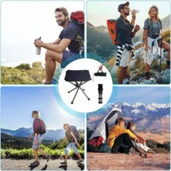 Tabouret Pliant Camping, Chaise Camping Portable Avec Sac De Transport, Mobilier De Camping Chaise Peche, Pour Voyage, Randonnée, Camping, Rassemblement, Barbecue, Pêche -Promos Verde Rêverie Boutique 77638316 4