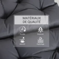 OUTSUNNY Lot De 2 Coussins Matelas Assise Dossier 2 En 1 Pour Chaise Fauteuil Grand Confort 98L X 50l X 8H Cm Gris 10 OUTSUNNY Lot De 2 Coussins Matelas Assise Dossier 2 En 1 Pour Chaise Fauteuil Grand Confort 98L X 50l X 8H Cm Gris -Promos Verde Rêverie Boutique 7827358 4