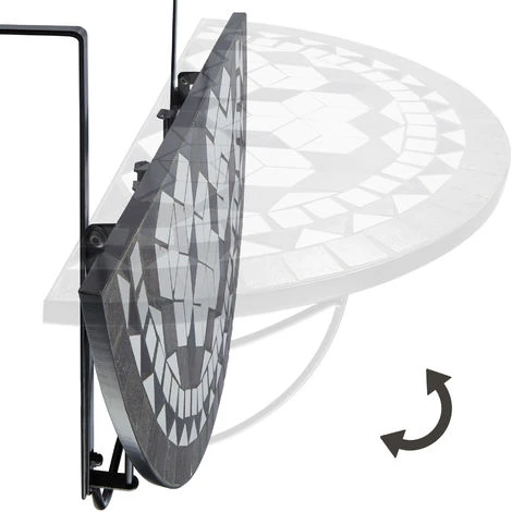 Table De Balcon Rabattable 75 X 65 X 62 Cm - Table De Jardin, Table De Terrasse, Table à Balustrade 5 Table De Balcon Rabattable 75 X 65 X 62 Cm - Table De Jardin, Table De Terrasse, Table à Balustrade – Image 3