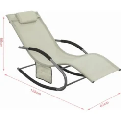 Lot De 2 Fauteuils à Bascule Transats De Jardin Avec Repose-pieds, Bains De Soleil Rocking Chair - Crème SoBuy® OGS28-MIx2 9 Lot De 2 Fauteuils à Bascule Transats De Jardin Avec Repose-pieds, Bains De Soleil Rocking Chair - Crème SoBuy® OGS28-MIx2 -Promos Verde Rêverie Boutique 7927899 3