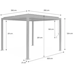 Pergola Bioclimatique Anthracite. Aluminium Et Acier. 3x3m. Lames Orientables 9 Pergola Bioclimatique Anthracite. Aluminium Et Acier. 3x3m. Lames Orientables -Promos Verde Rêverie Boutique 80249523 3