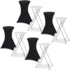 Lot De 4 Tables Hautes Pliantes 105 CM Et 4 Housses Noires