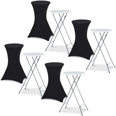 Lot De 4 Tables Hautes Pliantes 105 CM Et 4 Housses Noires 3 Lot De 4 Tables Hautes Pliantes 105 CM Et 4 Housses Noires