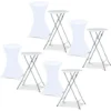 Lot De 4 Tables Hautes Pliantes 105 CM Et 4 Housses Blanches 1 Lot De 4 Tables Hautes Pliantes 105 CM Et 4 Housses Blanches -Promos Verde Rêverie Boutique 80548408 1