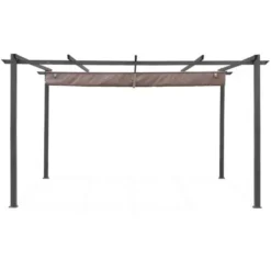 Pergola Aluminium - Isla 3x4m - Toile Taupe - Tonnelle Idéale Pour Votre Terrasse. Toit Rétractable. Toile Coulissante. Structure Aluminium -Promos Verde Rêverie Boutique 80975535 4