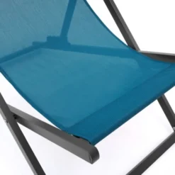 Lot De 2 Chiliennes LOTA En Acier Et Toile Textilène Bleu Canard -Promos Verde Rêverie Boutique 81174979 3