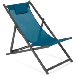 Lot De 2 Chiliennes LOTA En Acier Et Toile Textilène Bleu Canard -Promos Verde Rêverie Boutique 81174979 5