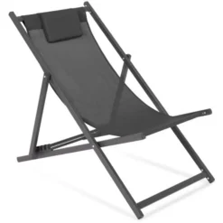 Lot De 2 Chiliennes LOTA En Acier Et Toile Textilène Gris Anthracite -Promos Verde Rêverie Boutique 81174980 5