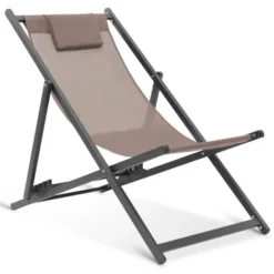 Lot De 2 Chiliennes LOTA En Acier Et Toile Textilène Taupe 11 Lot De 2 Chiliennes LOTA En Acier Et Toile Textilène Taupe -Promos Verde Rêverie Boutique 81174981 5