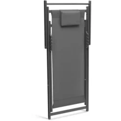 Lot De 2 Chiliennes LOTA En Acier Et Toile Textilène Gris Clair -Promos Verde Rêverie Boutique 81174982 4