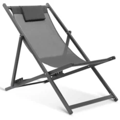 Lot De 2 Chiliennes LOTA En Acier Et Toile Textilène Gris Clair -Promos Verde Rêverie Boutique 81174982 5