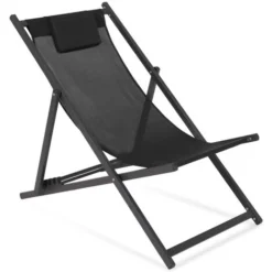 Lot De 2 Chiliennes LOTA En Acier Et Toile Textilène Noire -Promos Verde Rêverie Boutique 81174996 5