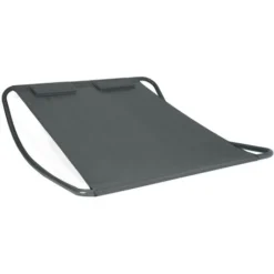 Lit Bain De Soleil 180 CM Avec Toile Gris Anthracite Structure Gris Foncé