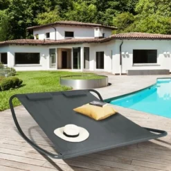 Lit Bain De Soleil 180 CM Avec Toile Gris Anthracite Structure Gris Foncé 7 Lit Bain De Soleil 180 CM Avec Toile Gris Anthracite Structure Gris Foncé -Promos Verde Rêverie Boutique 81880328 2